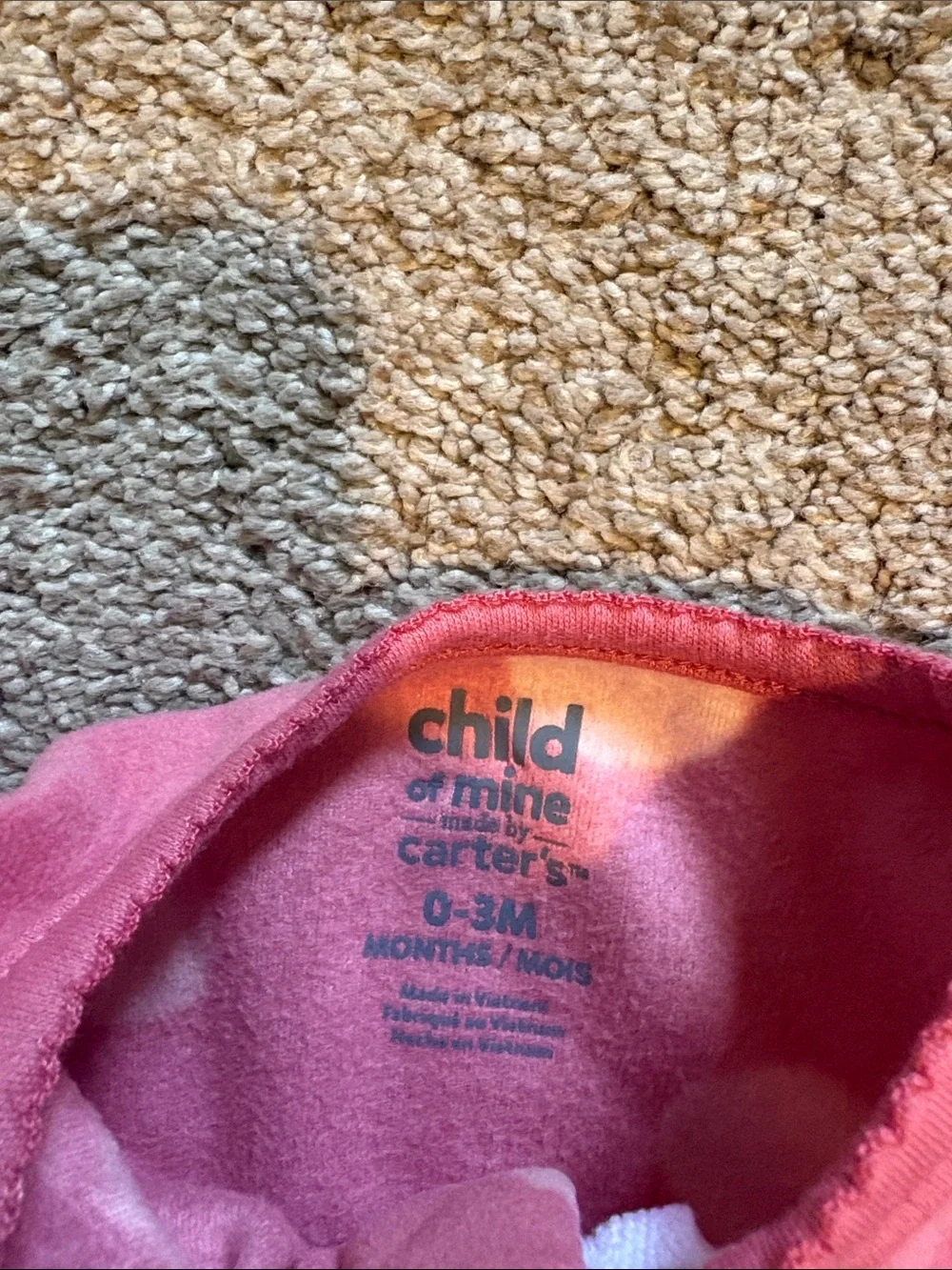 Carter's Pink Polka Dot Footed One-Piece with Lamb Applique